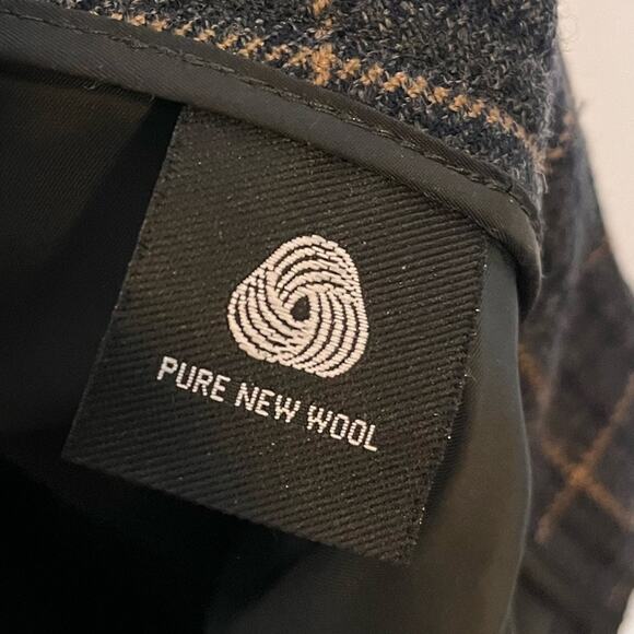 MAXMARA weekend gray/navy/tan wool wide leg dress pants size 10 preppy office - Picture 8 of 8